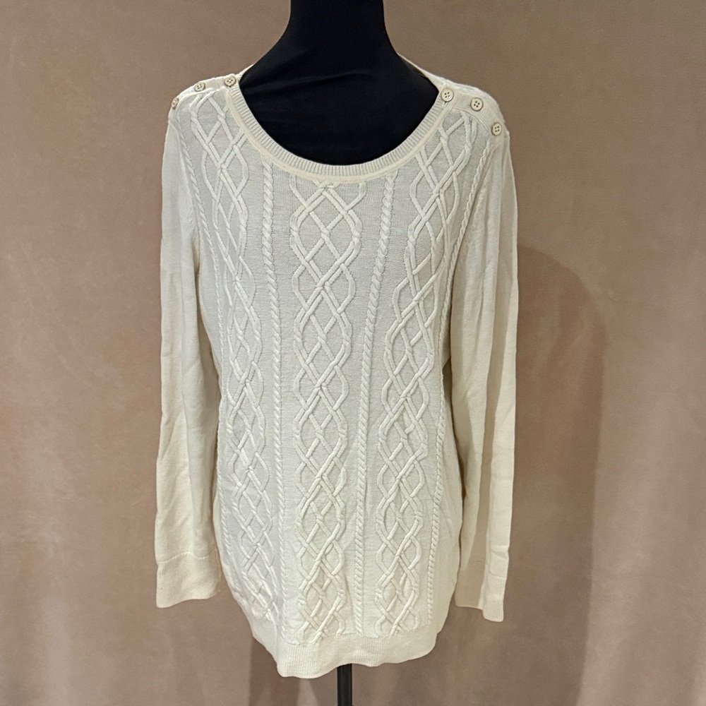 Talbots Cream Cable Knit Sweater